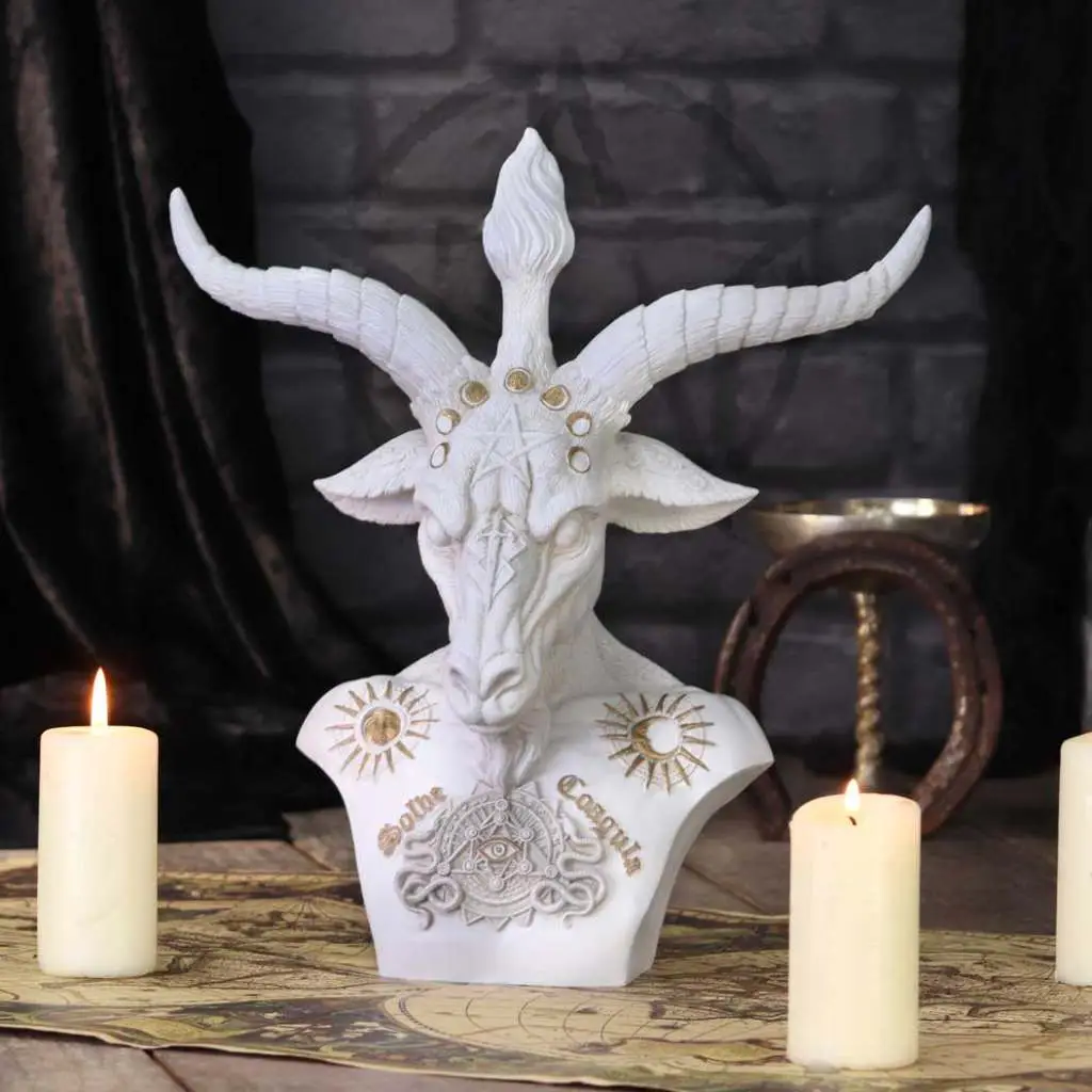 Figurine baphomet white bust